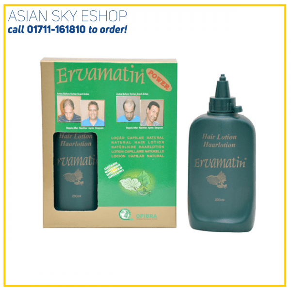 Ervamatin Hair Lotion - 2pcs - 400ml Ervamatin Power Hair loss Treatment Made from Amazon Forest Trees Usable for both male and female Good tonic for hair