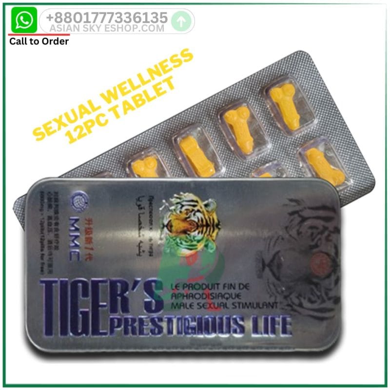 Tiger’s Prestigious Life Tablet for Men Long lasting Power সহবাসের ১৫-২০ মিনিট আগে ১টি ট্যাবলেট সেবন করুন। শুধুমাত্র প্রাপ্ত বয়স্ক পুরুষদের জন্য।